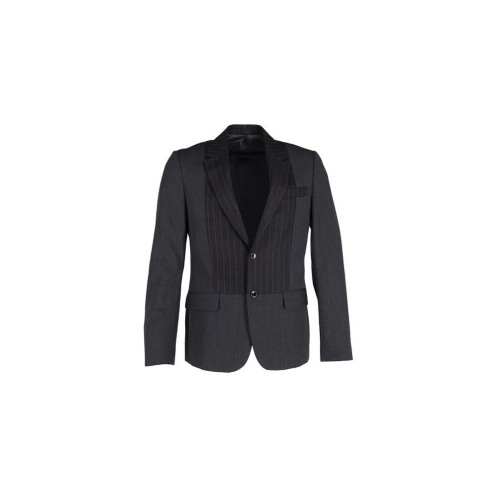 Alexander McQueen Stripe Blazer in Black Wool